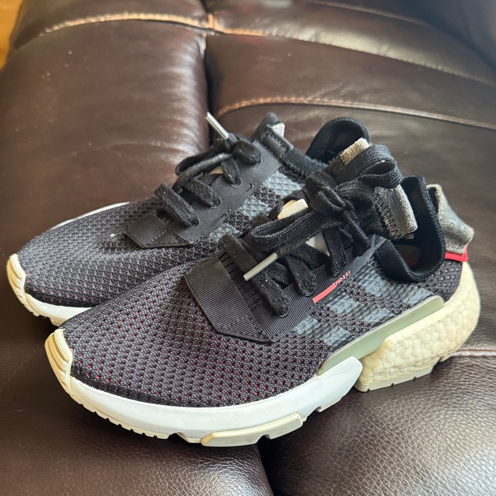 adidas Kids Black and Gray Sneakers